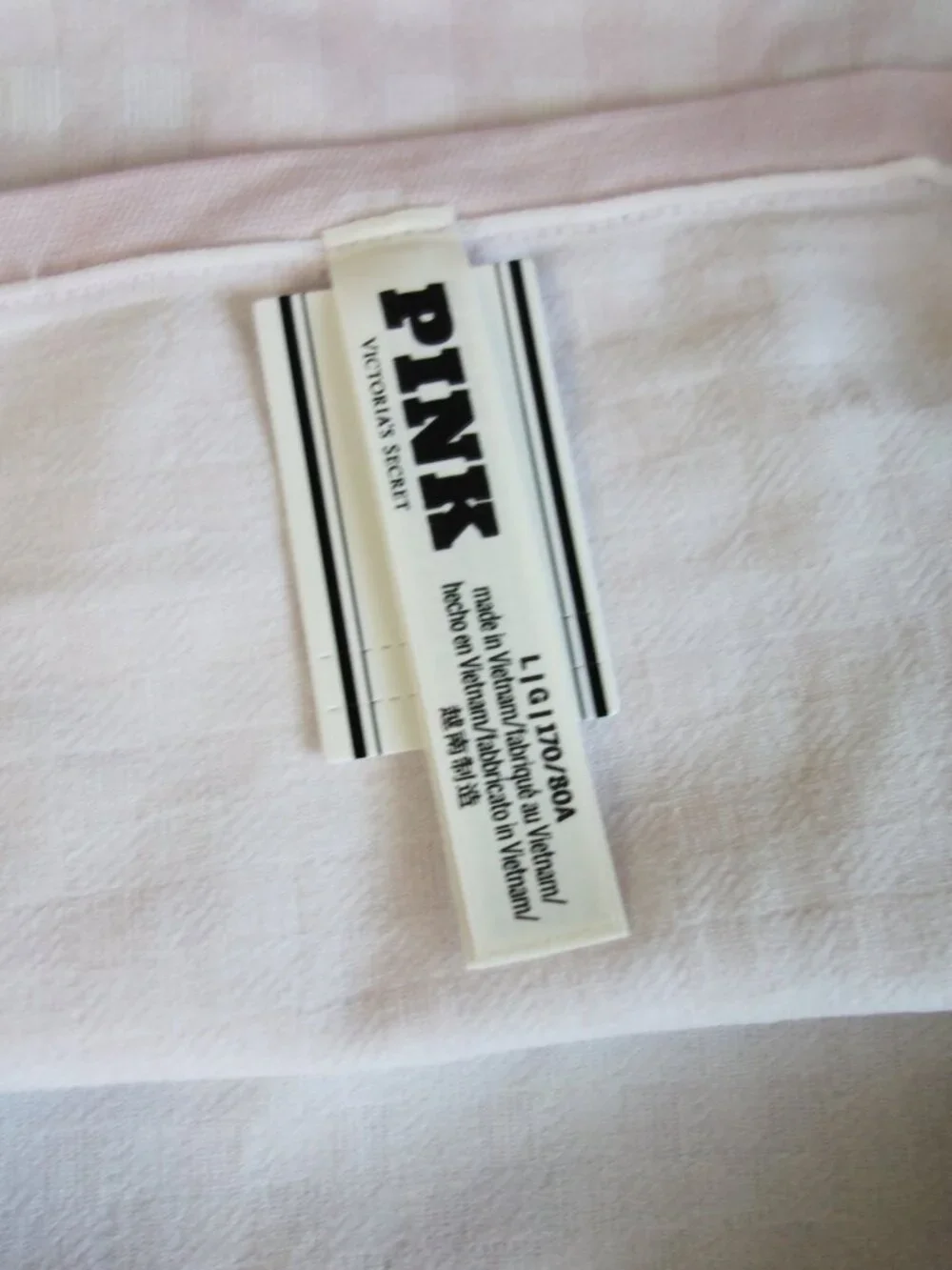 Victoria’s Secret PINK Seamless White and Purple Gingham Bikini Panty NWT!